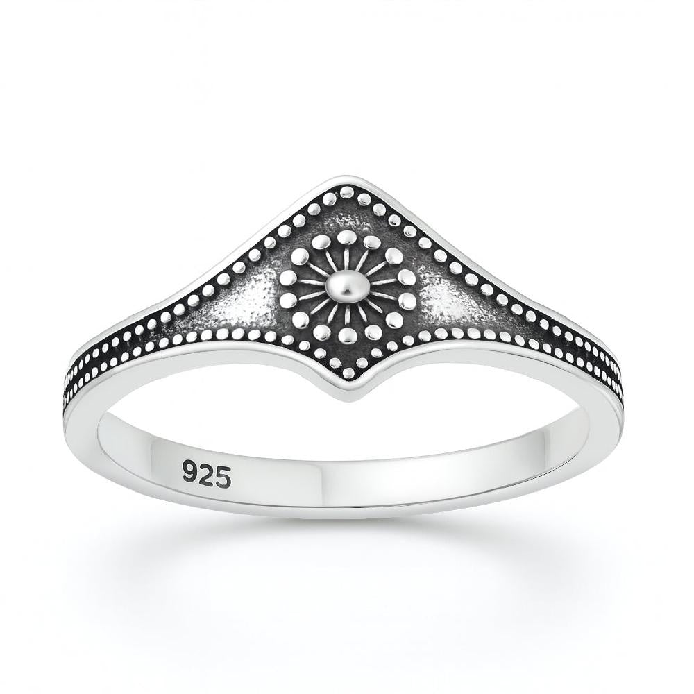 Sterling Silver Bali Sun Ring