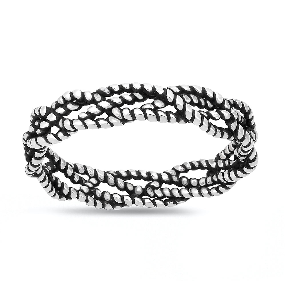 Sterling Silver Twisted Rope Ring
