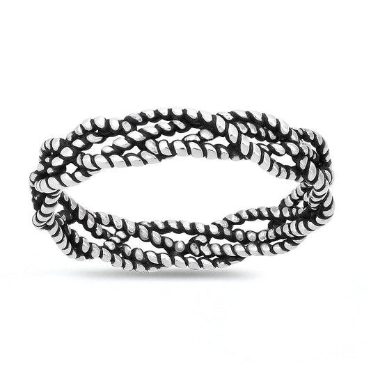 Sterling Silver Twisted Rope Ring