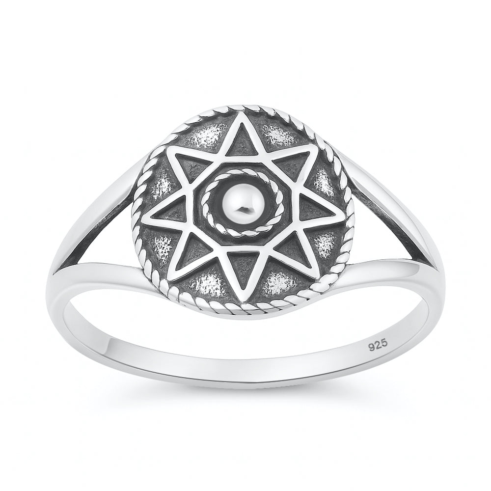 Sterling Silver Octagram Star Ring