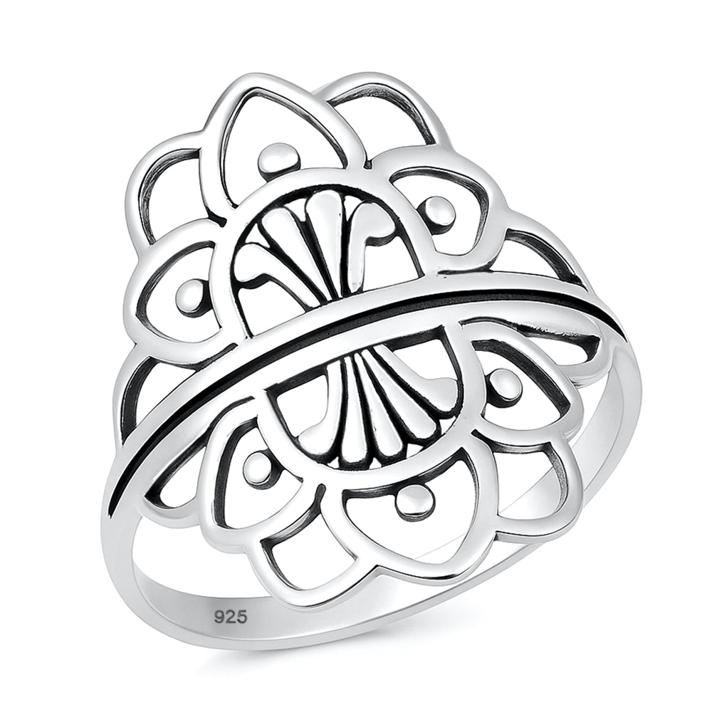 Sterling Silver Mandala Ring