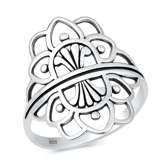 Sterling Silver Mandala Ring