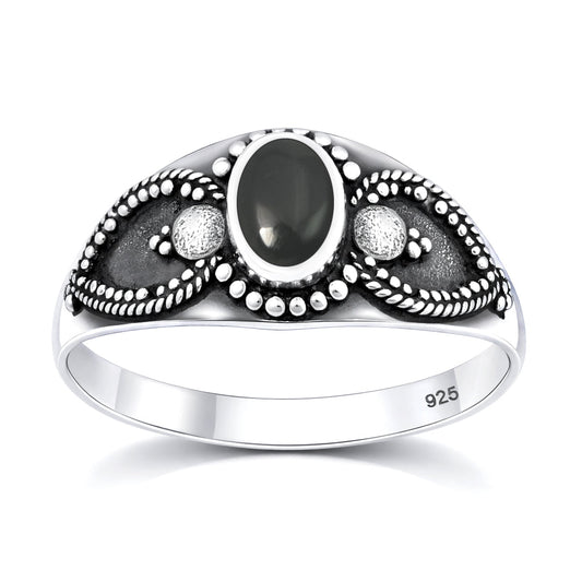 Sterling Silver Agate Filigree Ring