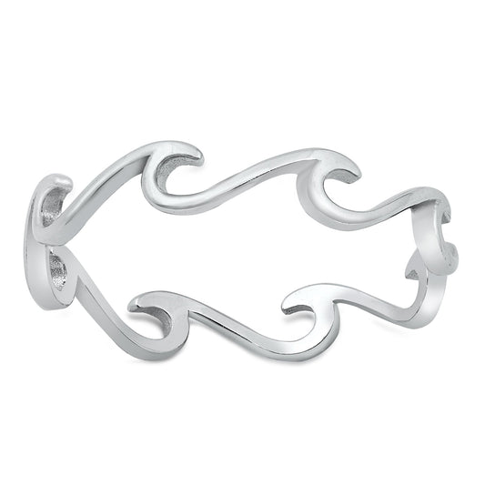 Sterling Silver Wave Ring