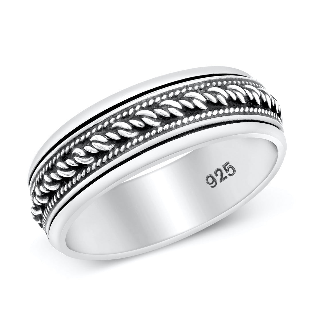 Sterling Silver Bali Style Spinner Ring