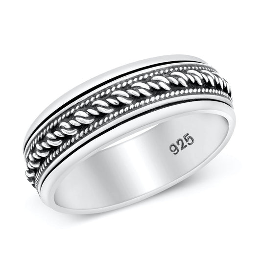 Sterling Silver Bali Style Spinner Ring