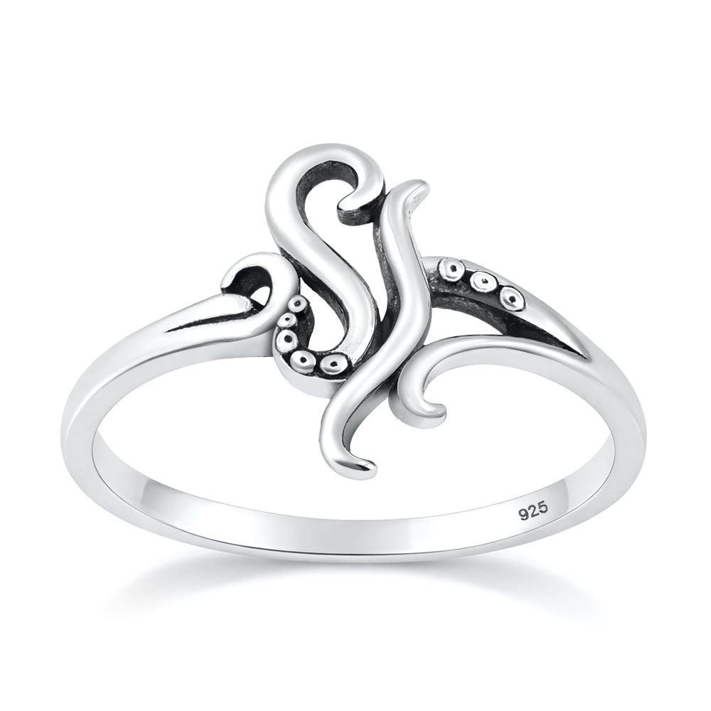 Sterling Silver Octopus Tentacles Ring