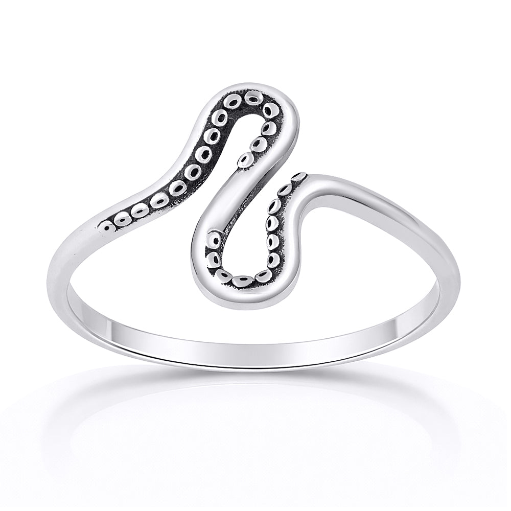 Sterling Silver Octopus Tentacle Ring