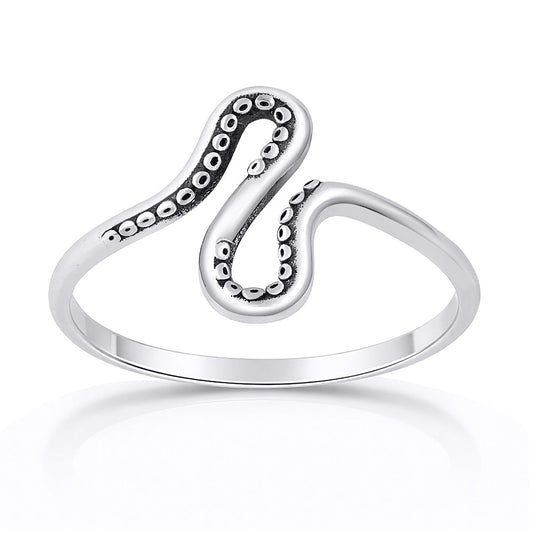 Sterling Silver Octopus Tentacle Ring