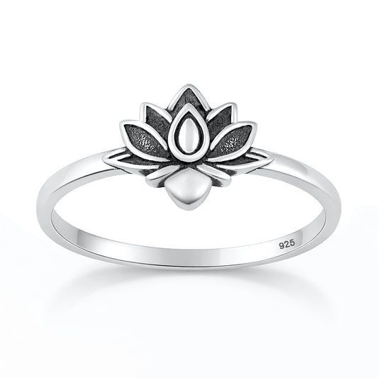 Sterling Silver Lotus Flower Ring