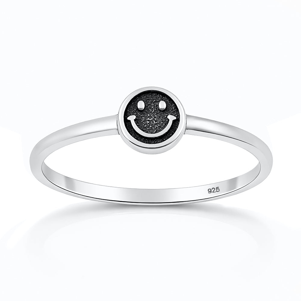 Sterling Silver Smiley Face Ring