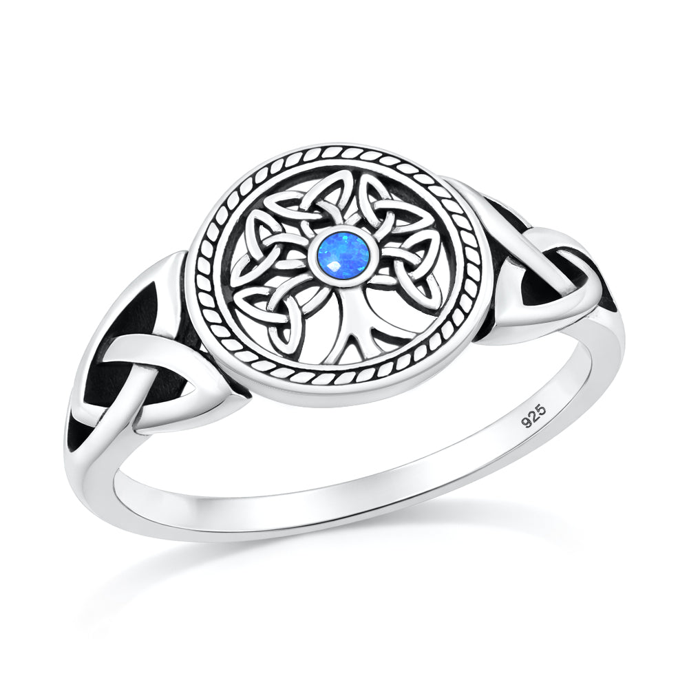 Sterling Silver Celtic Knot Tree of Life Ring