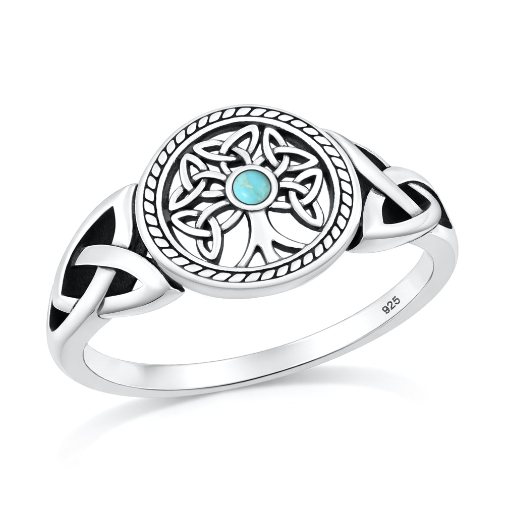 Sterling Silver Celtic Knot Tree of Life Ring