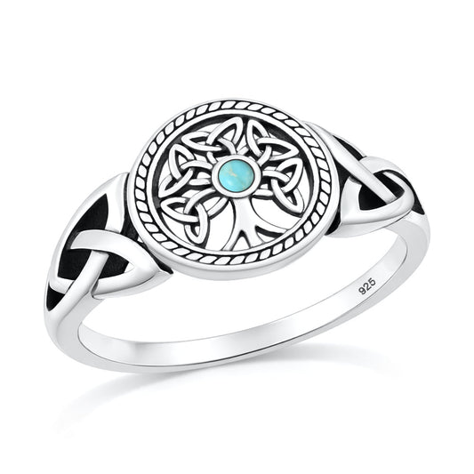 Sterling Silver Celtic Knot Tree of Life Ring