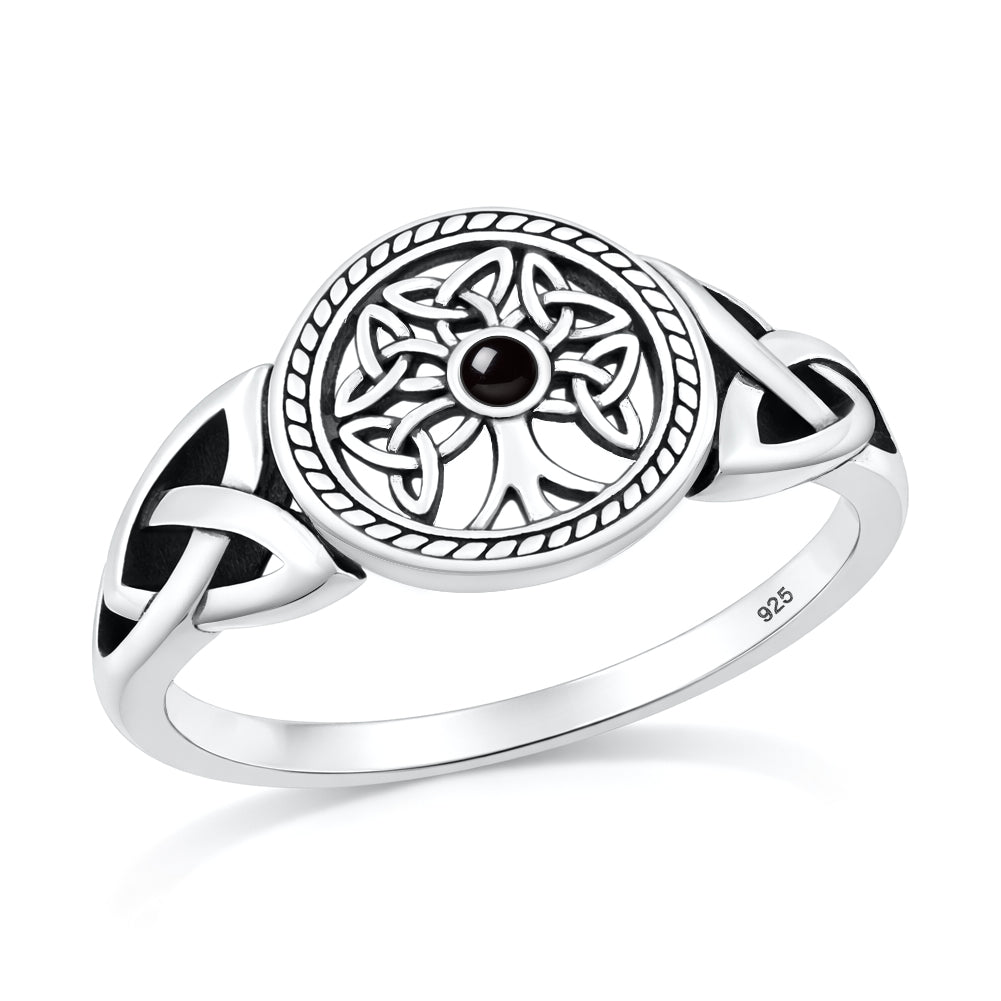 Sterling Silver Celtic Knot Tree of Life Ring