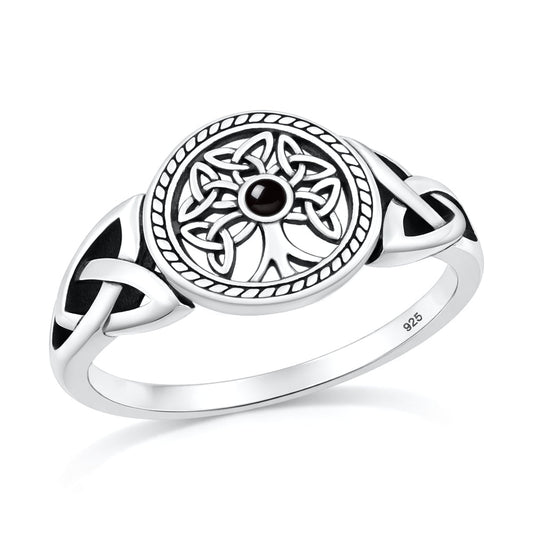 Sterling Silver Celtic Knot Tree of Life Ring