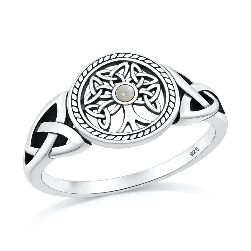 Sterling Silver Celtic Knot Tree of Life Ring