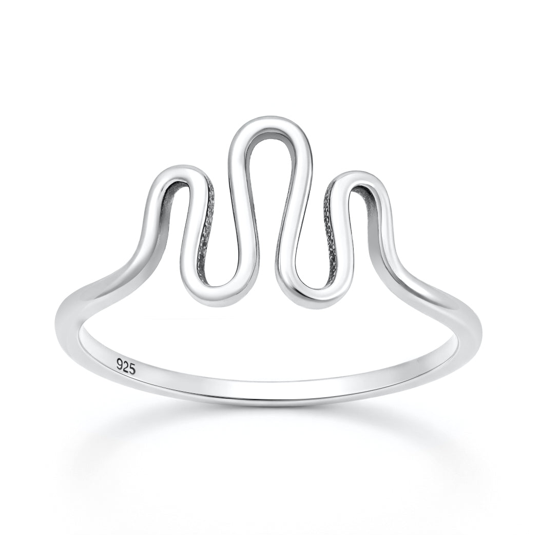 Sterling Silver Wave Squiggle Ring