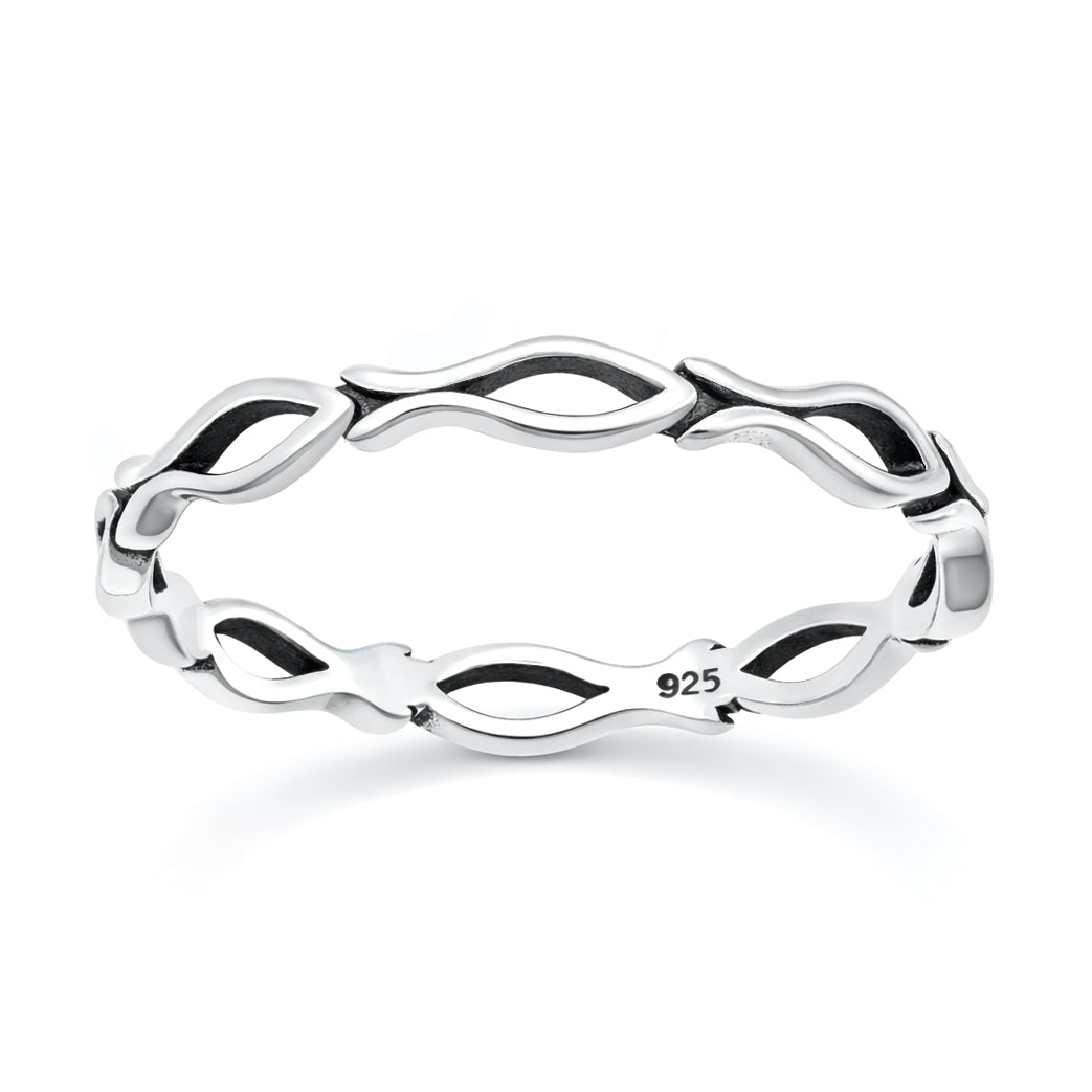 Sterling Silver Fish Ithacus Ring