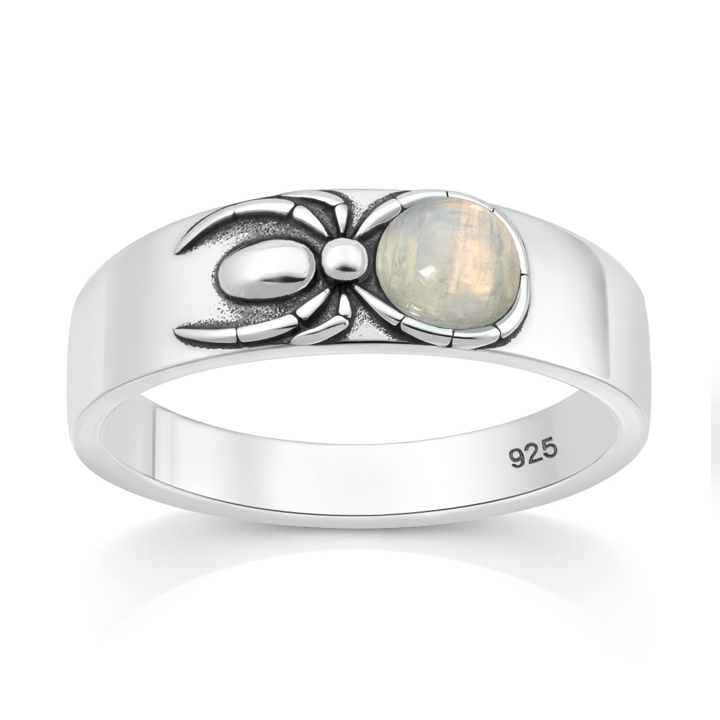Sterling Silver Moonstone Spider Ring