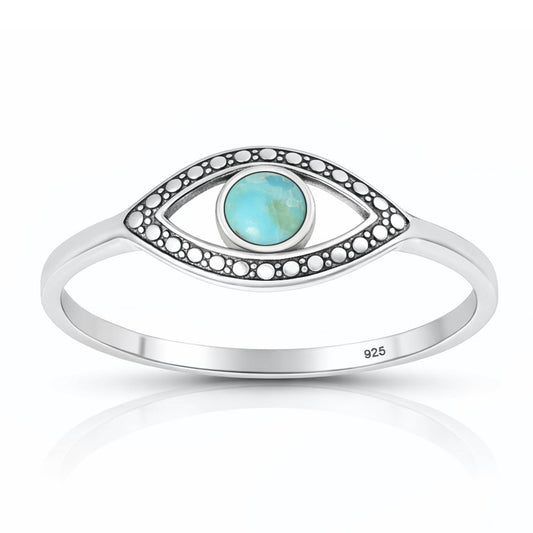 Sterling Silver Evil Eye Ring