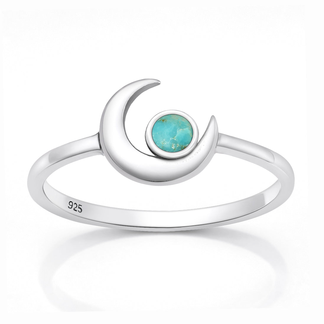 Sterling Silver Turquoise Crescent Moon Ring