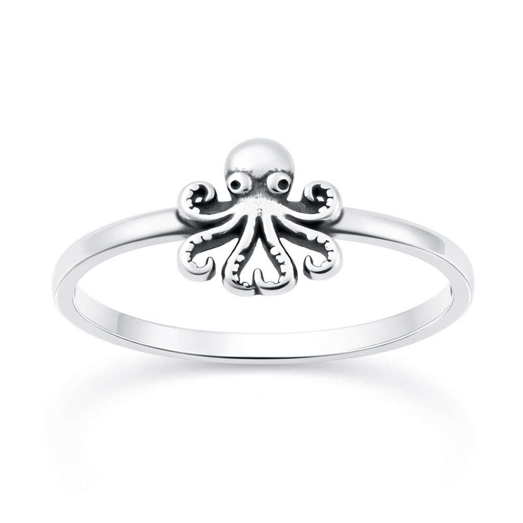 Sterling Silver Octopus Ring