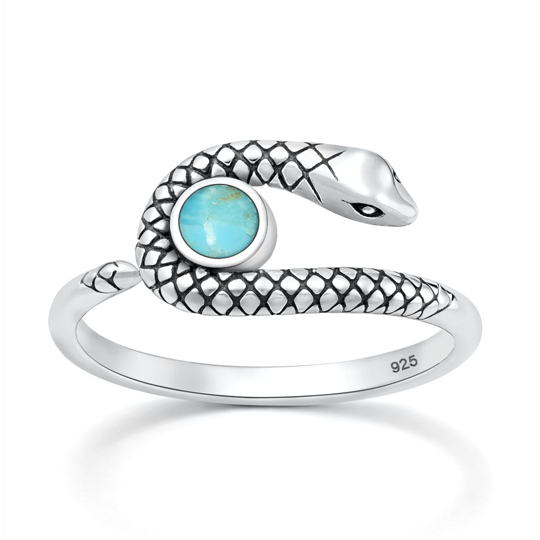 Sterling Silver Turquoise Snake Ring