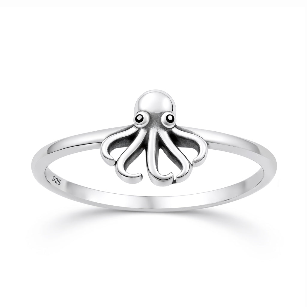 Sterling Silver Octopus Ring