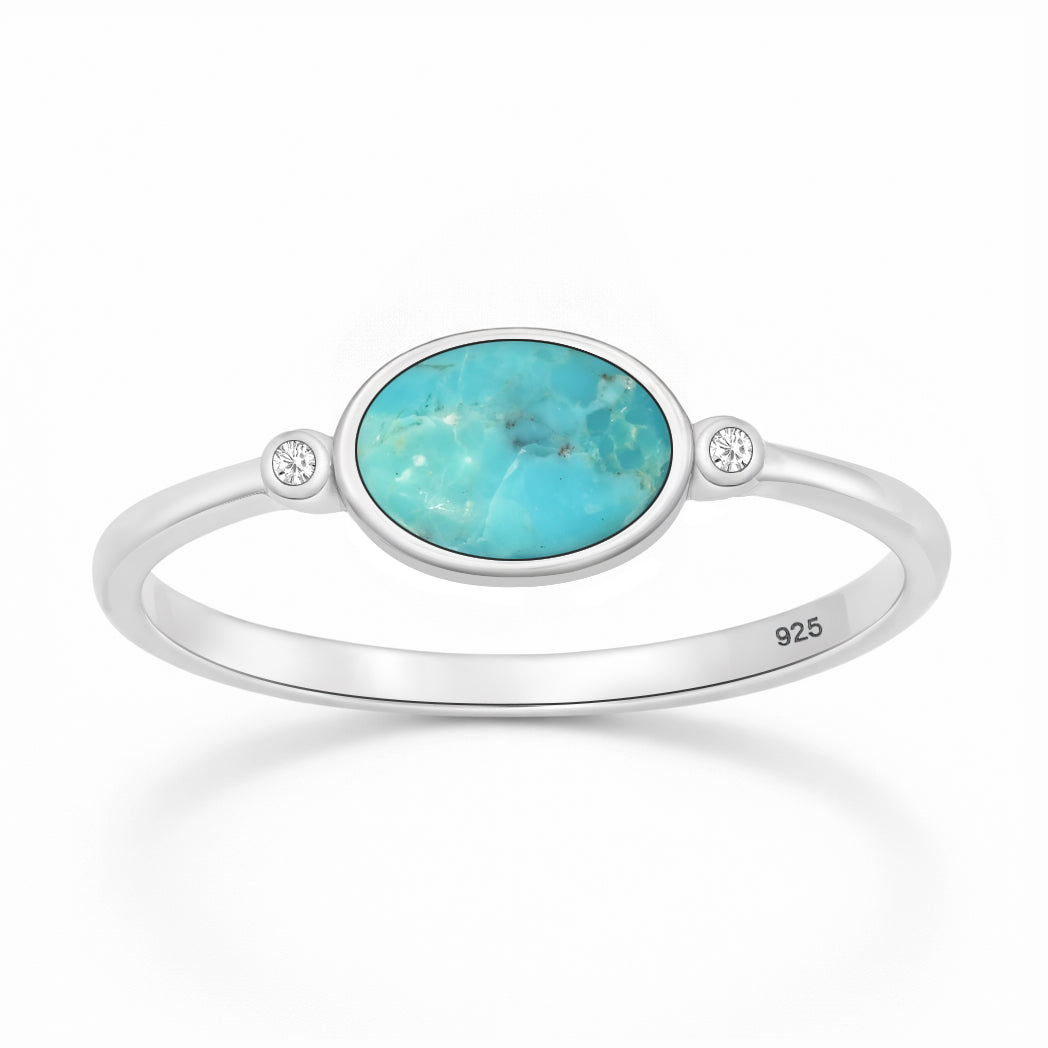 Sterling Silver Turquoise Minimalist Ring
