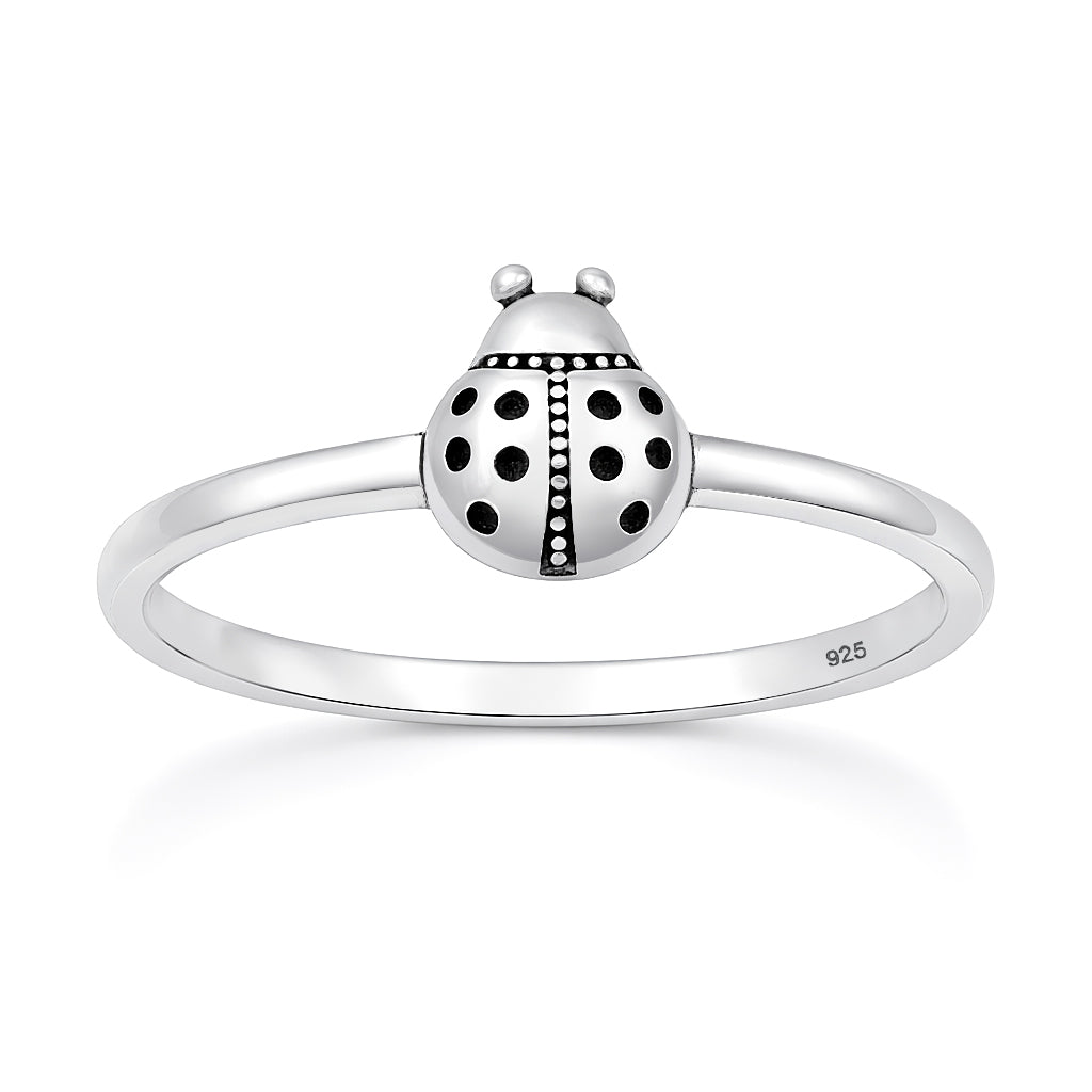 Sterling Silver Ladybug Beetle Ring