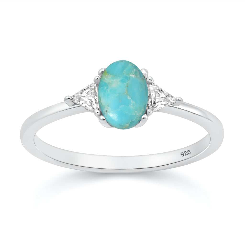 Sterling Silver Turquoise Minimalist Ring