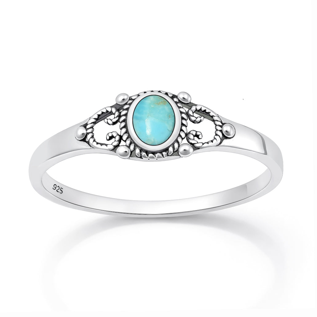 Sterling Silver Turquoise Filigree Ring