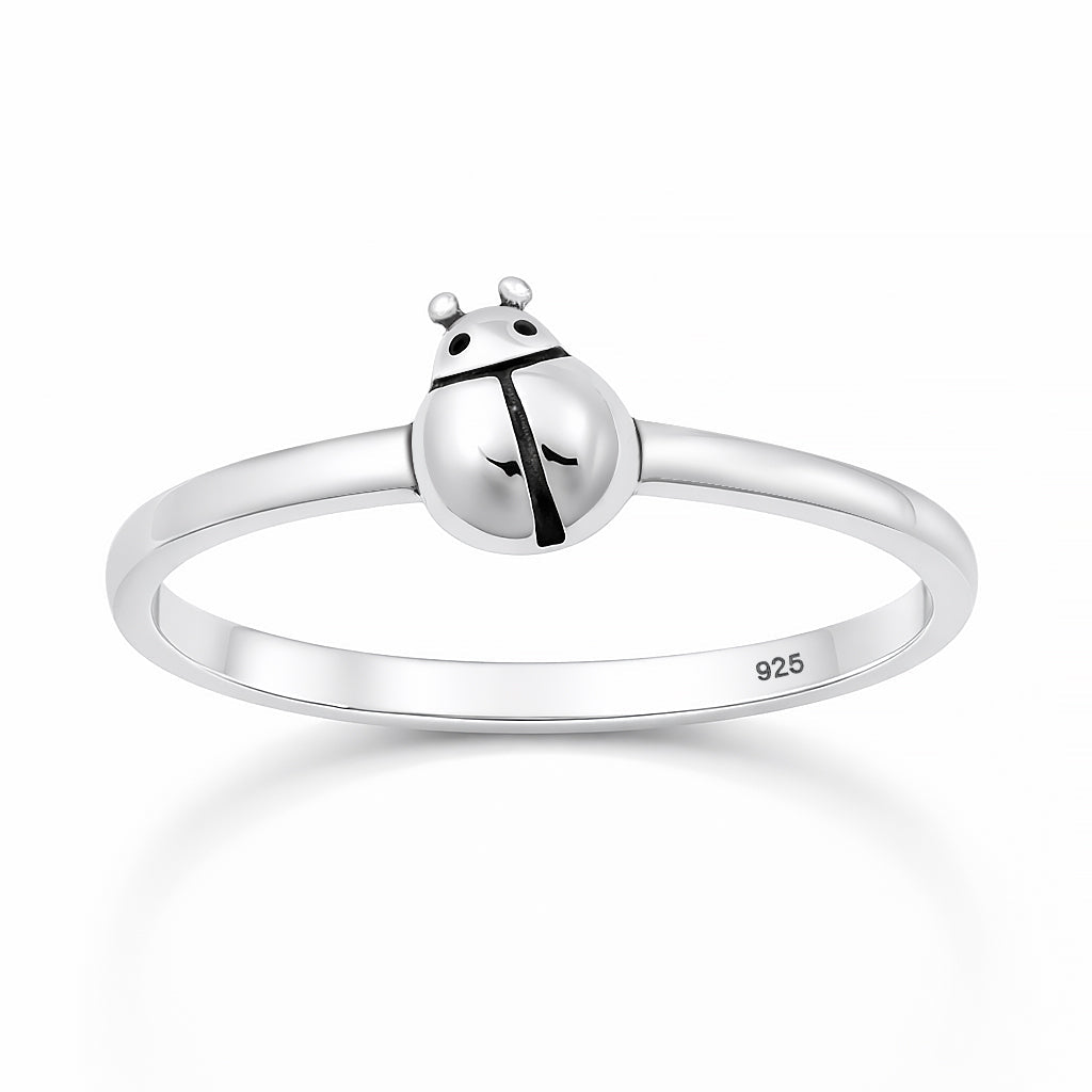 Sterling Silver Ladybug Beetle Ring