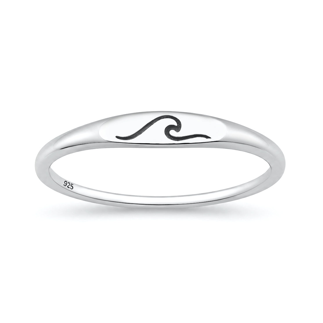 Sterling Silver Wave Silhouette Ring