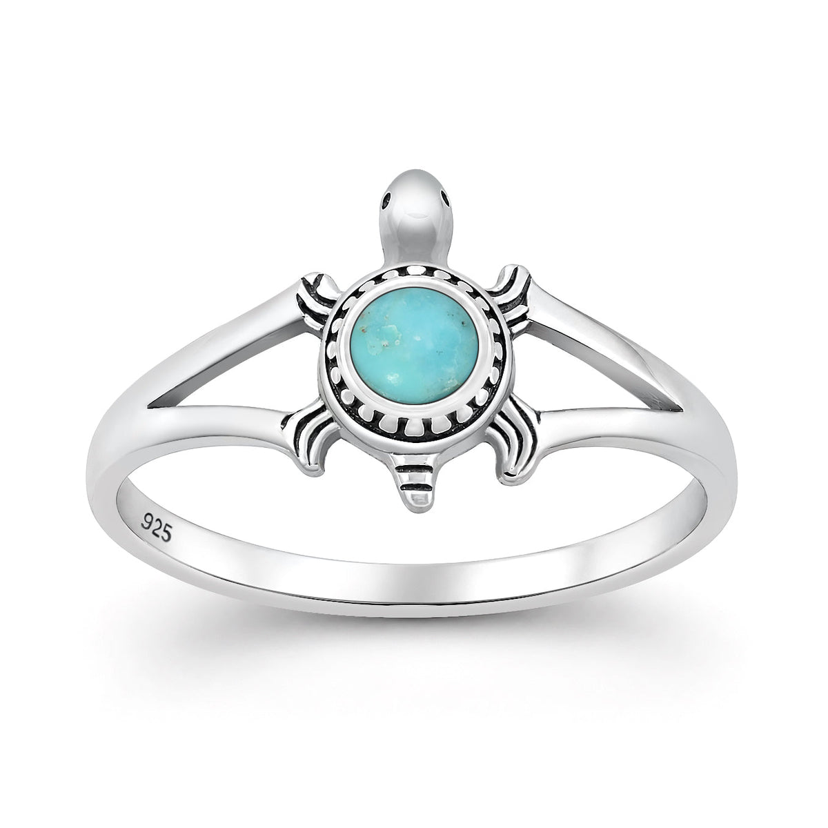 Sterling Silver Turquoise Sea Turtle Ring