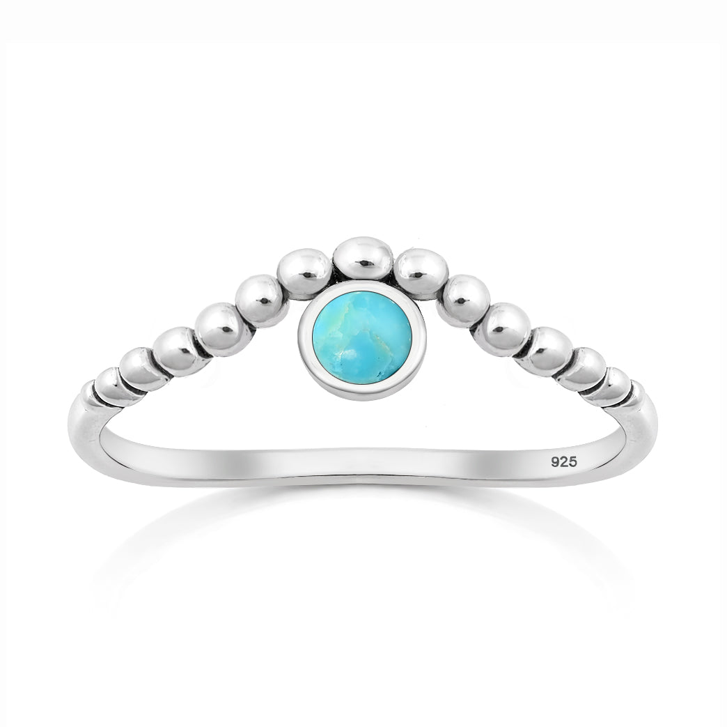Sterling Silver Turquoise Chevron Ring