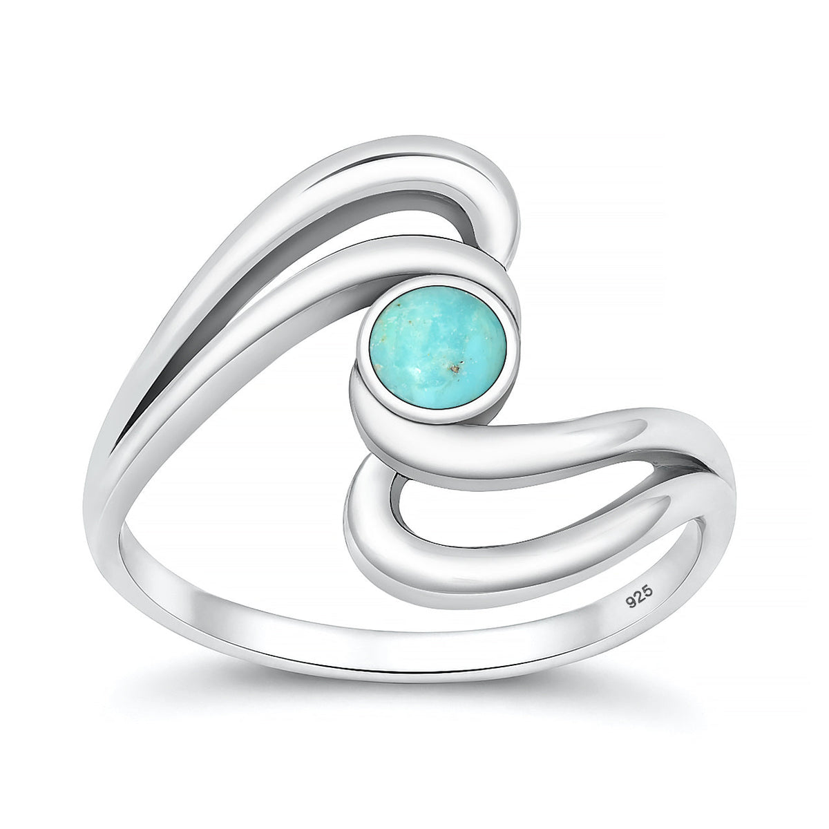 Sterling Silver Turquoise Swirl Ring