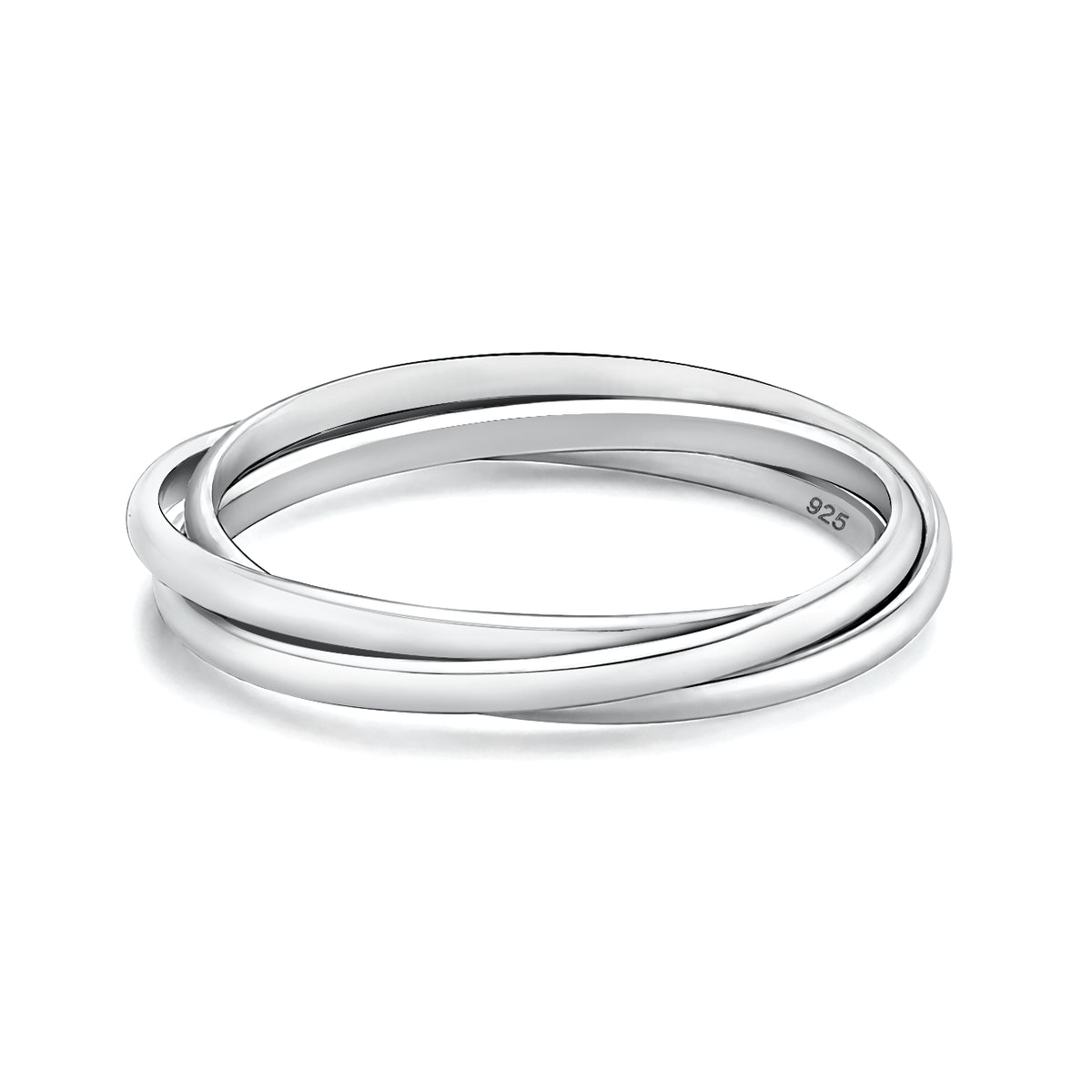 Sterling Silver 3-Band Rolling Ring (1.5mm per band)