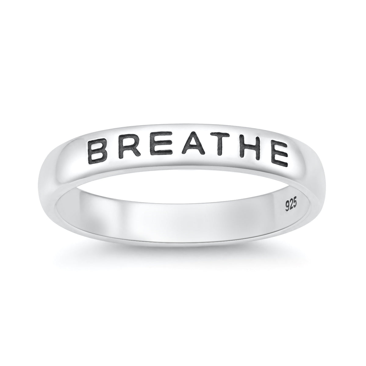Sterling Silver Breathe Word Ring