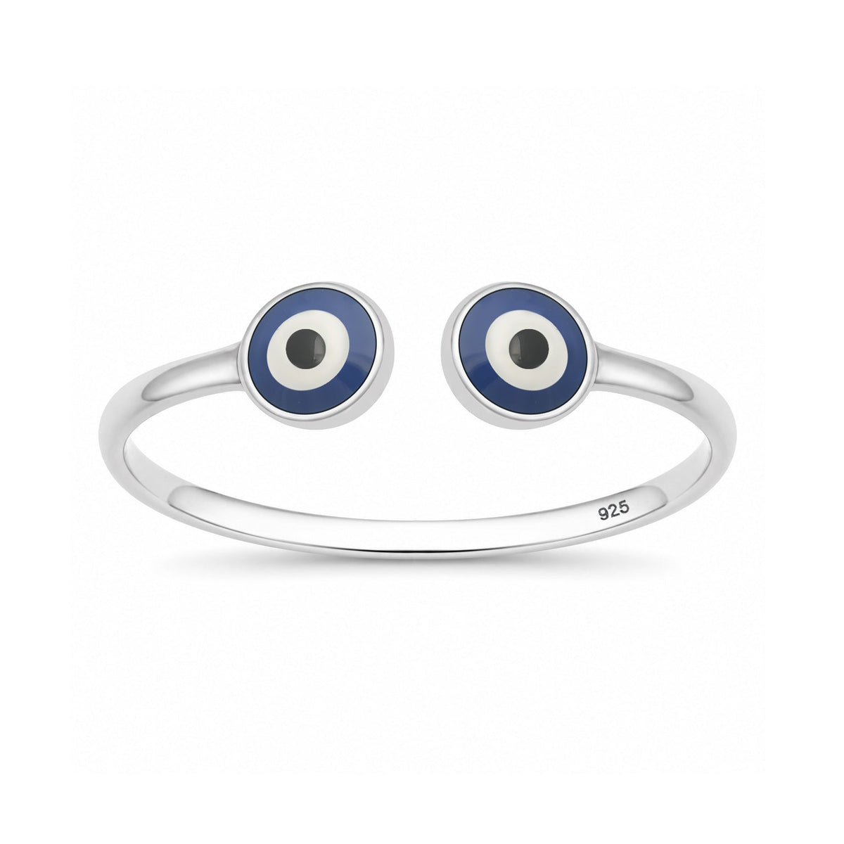 Sterling Silver Adjustable Evil Eye Ring