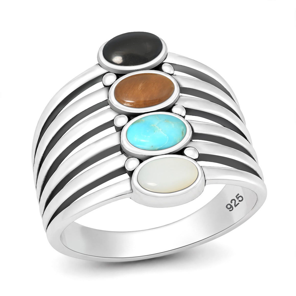 Sterling Silver Multistone Statement Ring