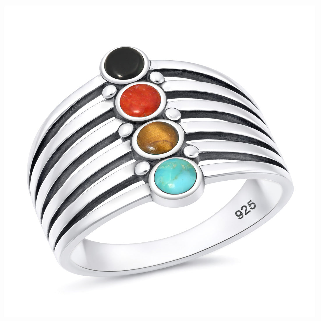 Sterling Silver Multistone Ring