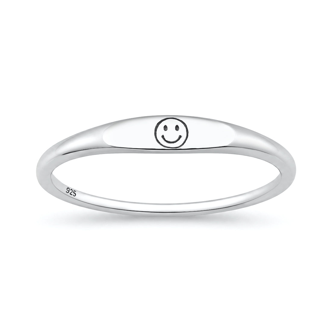 Sterling Silver Smiley Happy Face Ring