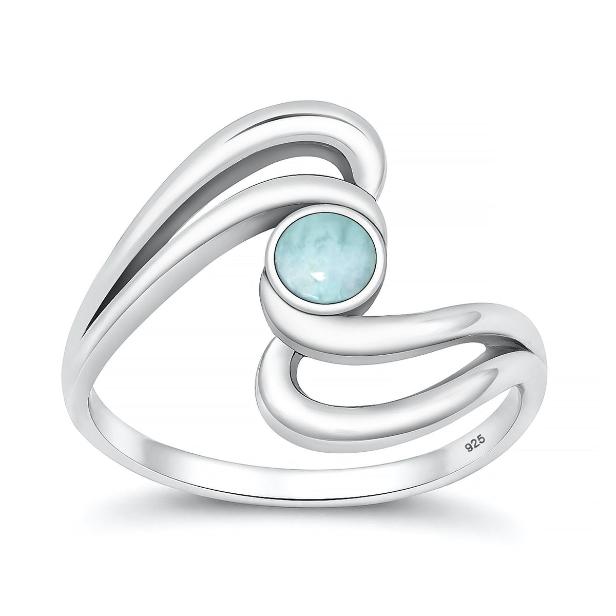 Sterling Silver Larimar Swirl Ring