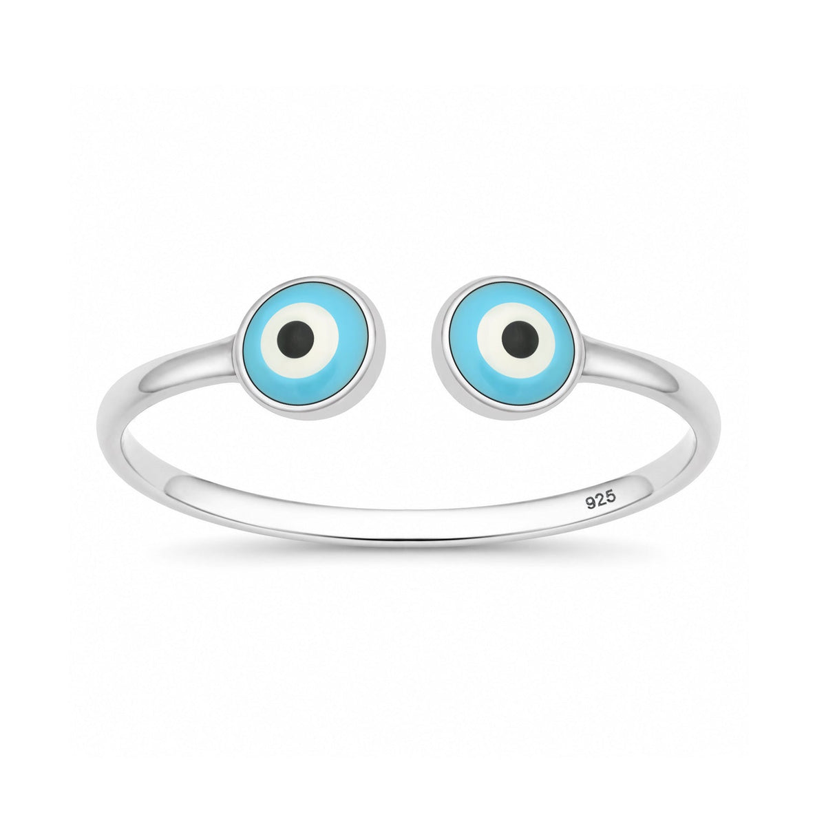 Sterling Silver Adjustable Evil Eye Ring
