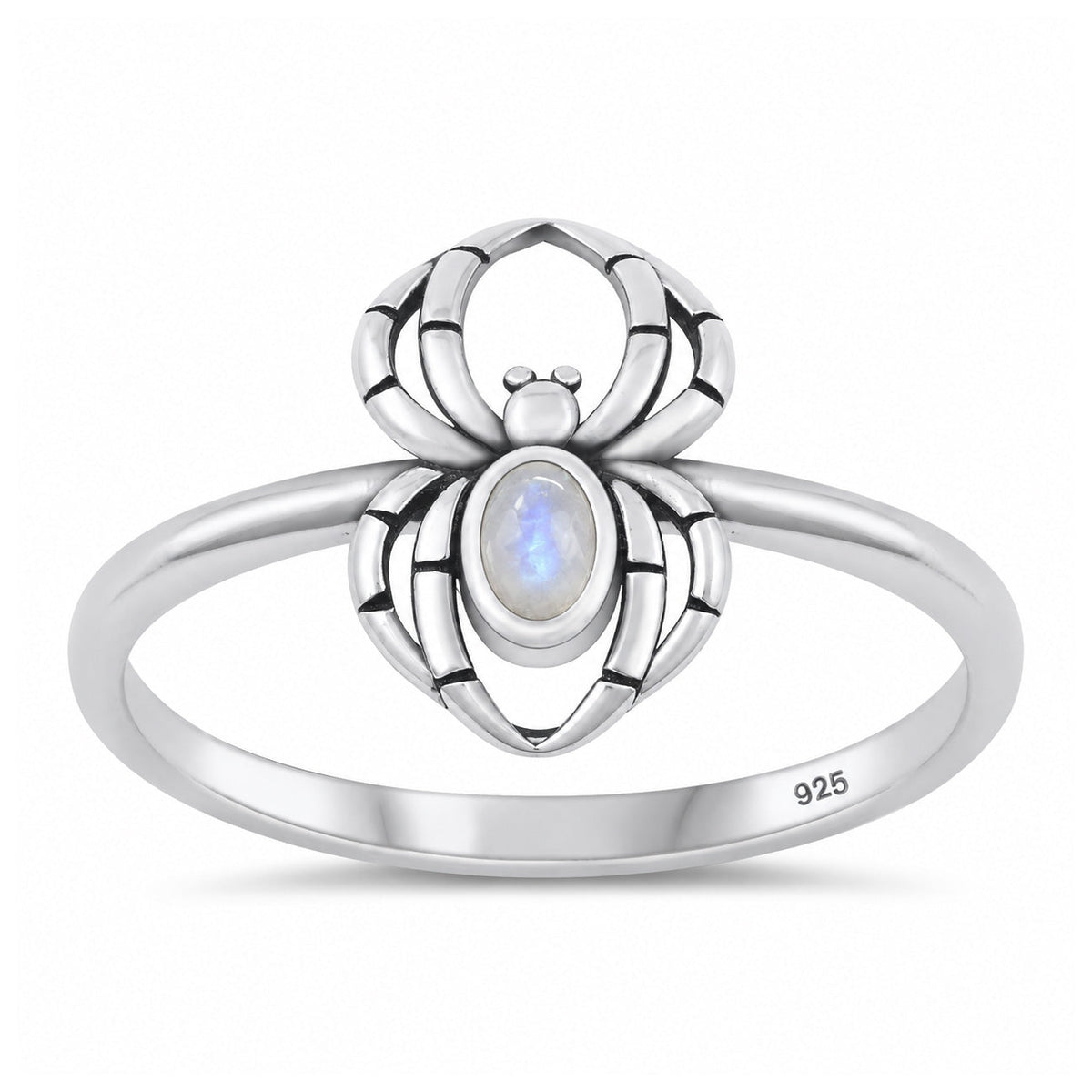 Sterling Silver Moonstone Spider Ring