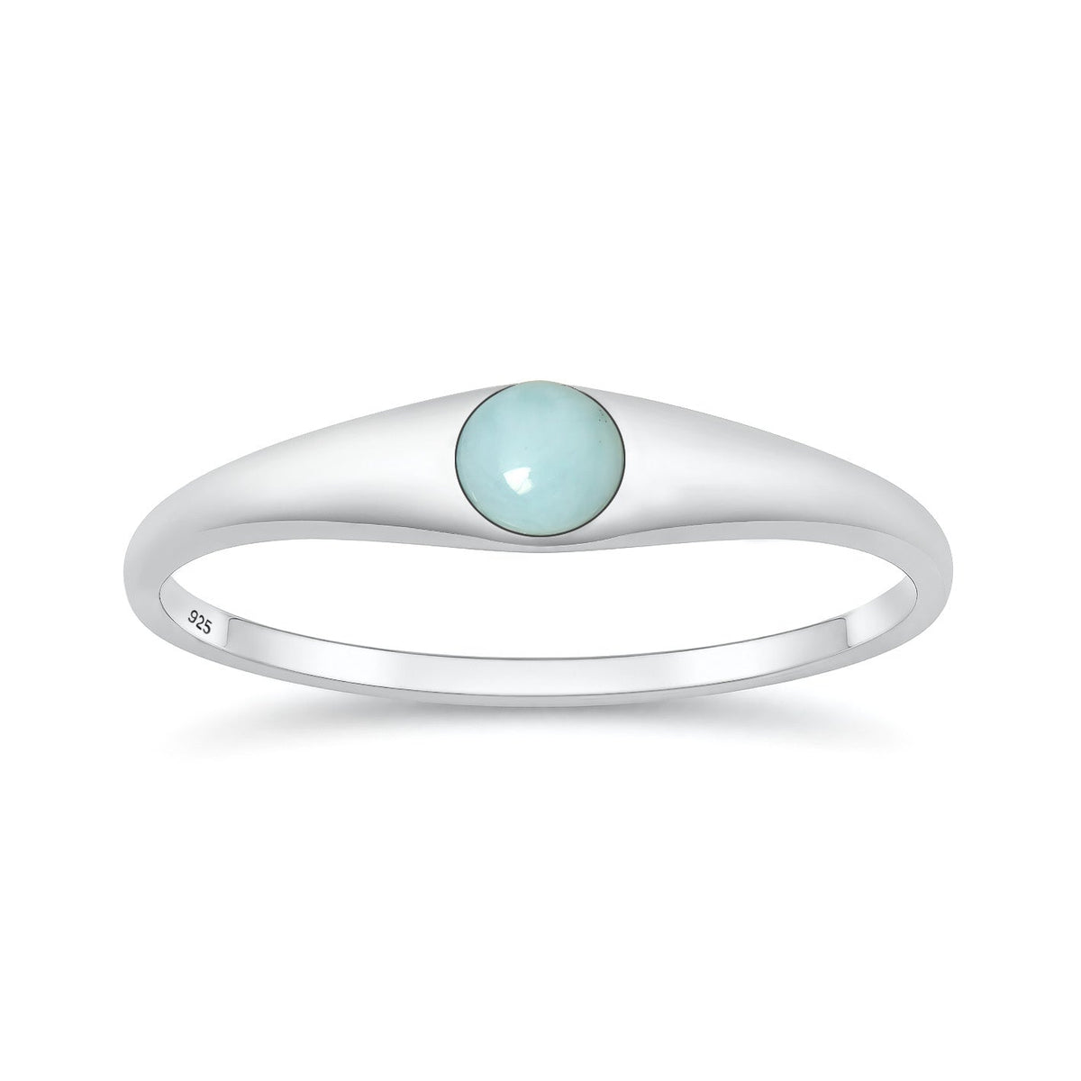 Sterling Silver Larimar Solitaire Ring
