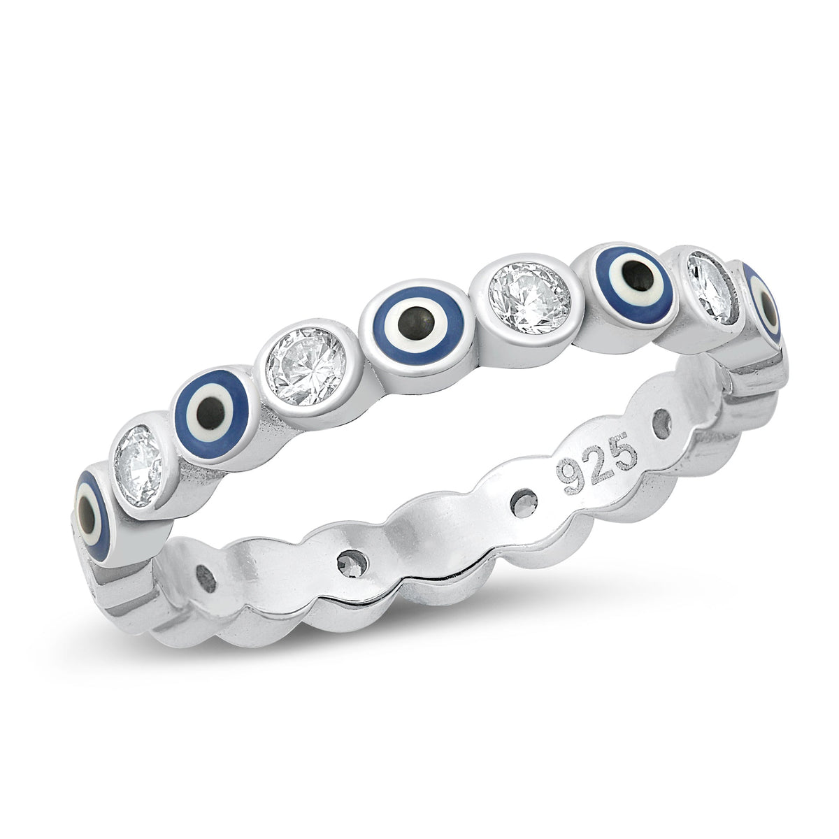 Sterling Silver Evil Eye Ring
