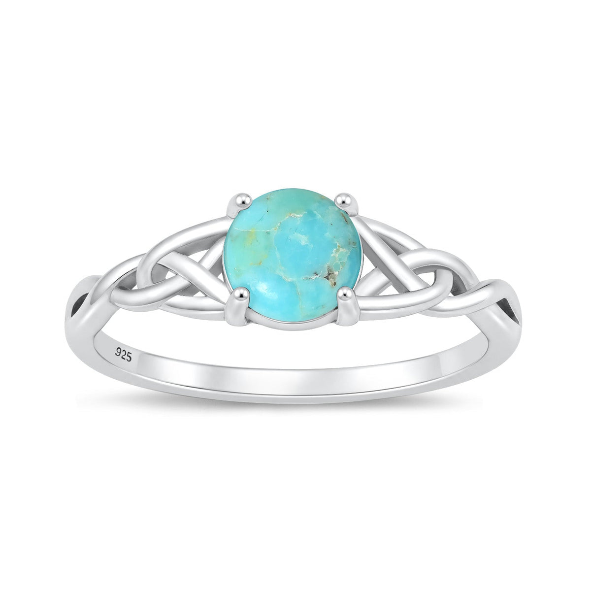 Sterling Silver Turquoise Celtic Knot Ring
